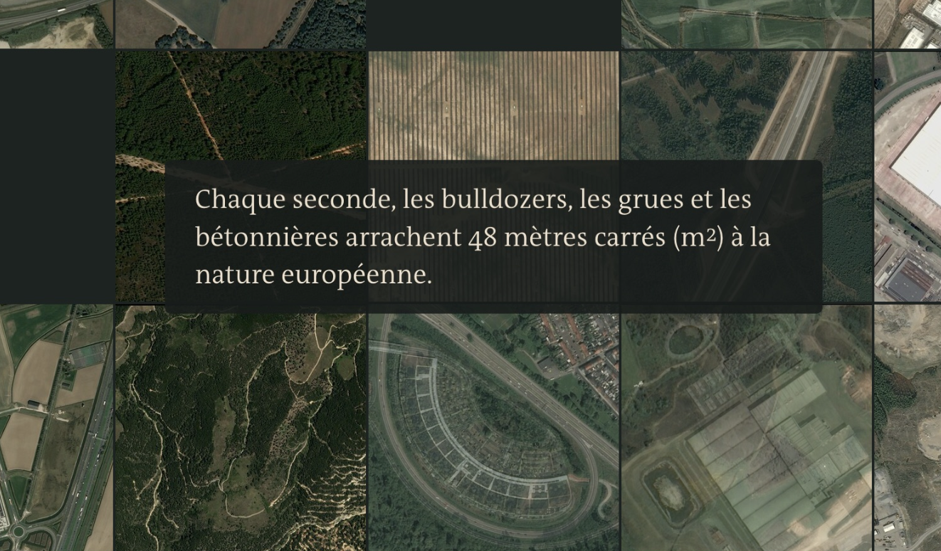 Europe loses 1,500 km² to construction annually. This investigation won Louise Weiss prize for European Journalism