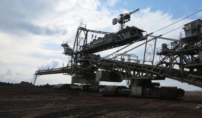 A massive lignite excavator in the Southern Field lignite mine in Ptolemaida, Greece