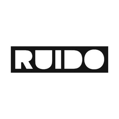 RUIDO photo logo, it reads 'RUIDO' in  wide white letters on the black background 