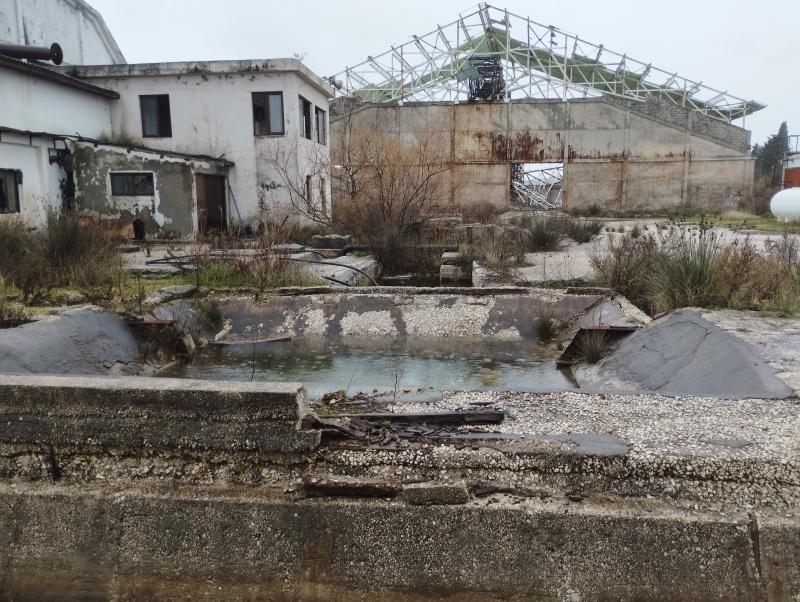 The abandoned warehouse in the degraded saltworks in Montenegro
