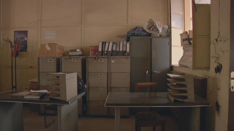 Empty desks in the Post-Office, Kinshasa, DRC
