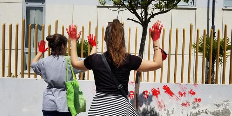 Protest against femicide in Elbasan 2021