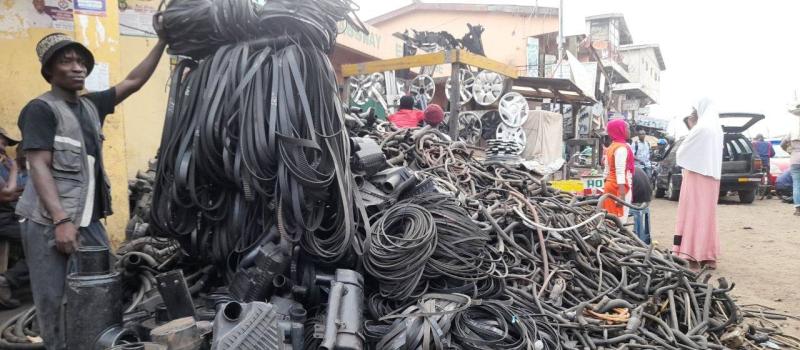 Used spare parts at Abosso Okai, Accra, Ghana